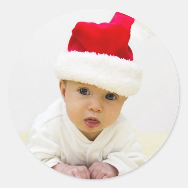 Rond Bébé Photo Sticker de Noël (Devant)