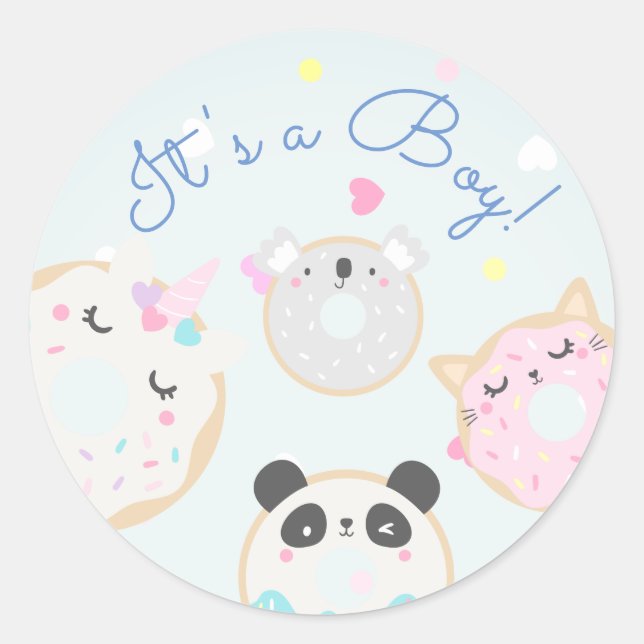 Rond beignets animaux mignons C'est un Sticker garçon (Devant)