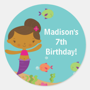 Rond Belle piscine d'été Sirène Anniversaire Sticker