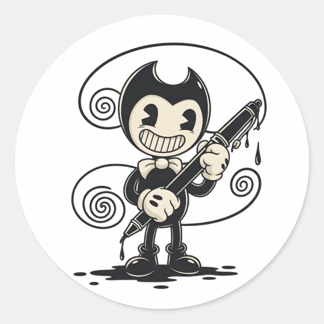 Rond Bendy Sticker | Bendy and the Ink Machine Vinyl Ch (Devant)
