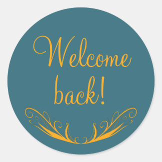 Rond Bienvenue Retourner Sticker Turquoise décoratif ro
