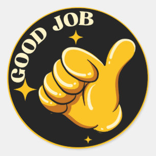 Rond Black Gold pouces up Good Job Sticker