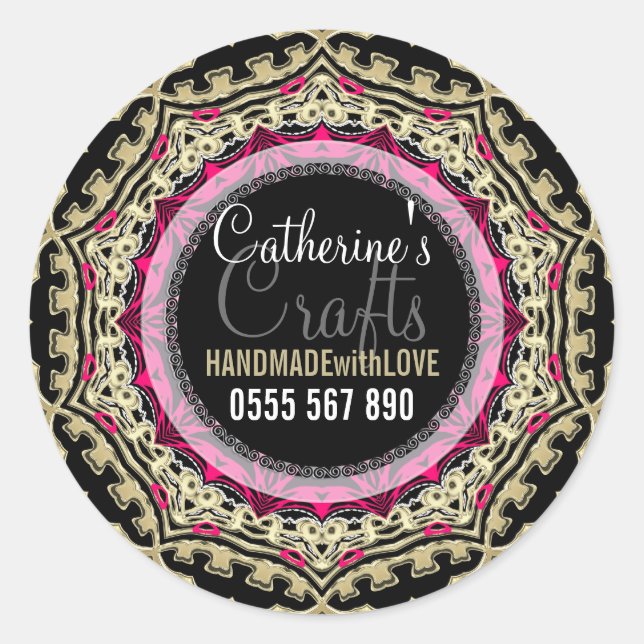 Rond Black+Gold Rose : Sticker pour produits profession (Devant)