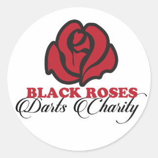 Rond Black Roses Darts Charity Sticker