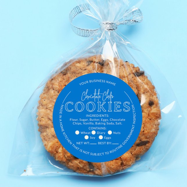 Rond Bleu Chocolat Chip Cookies Cottage Sticker (Créateur téléchargé)