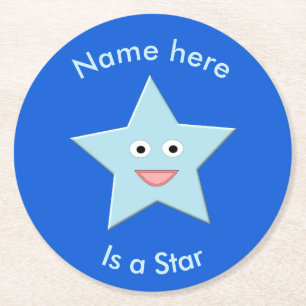 Rond Bleu clair Celebration Star Dessous de verre papie
