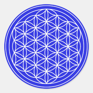 Rond Bleu Fleur de vie Sticker