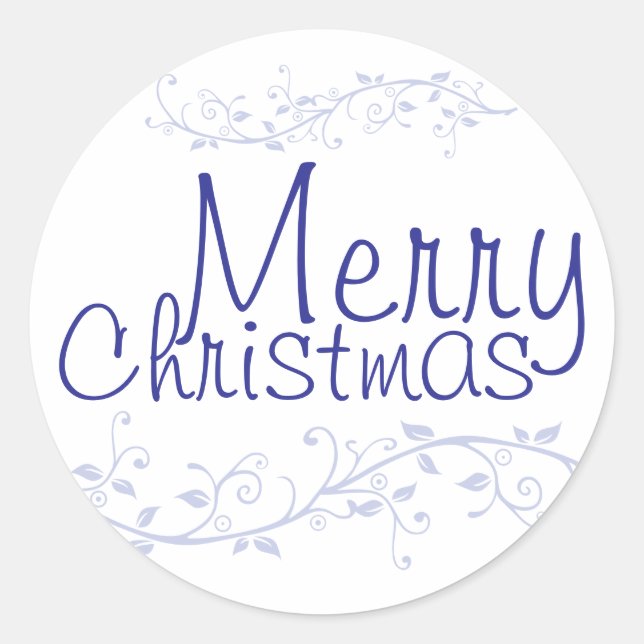 Rond Bleu Floury Sticker de Noël (Devant)