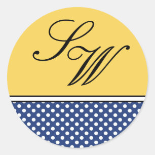Rond Bleu Pointe et Sticker Mariage Jaune