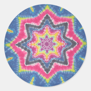 Rond Bleu Star Tie Dye Sticker