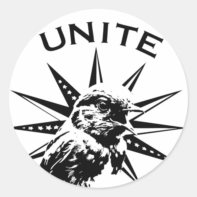 Rond Bleuet unir Sticker noir et blanc Retro Zine (Devant)