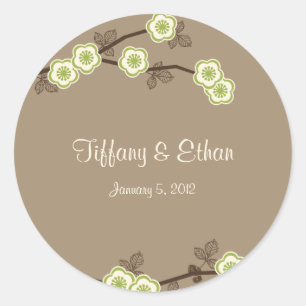 Rond Blissed Blossoms Favoriser / Cadeau Balise Sticker