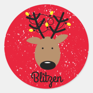 Rond Blitzen Reinder Classic Round Sticker