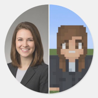Rond BlockPix Minecraft Character Sticker