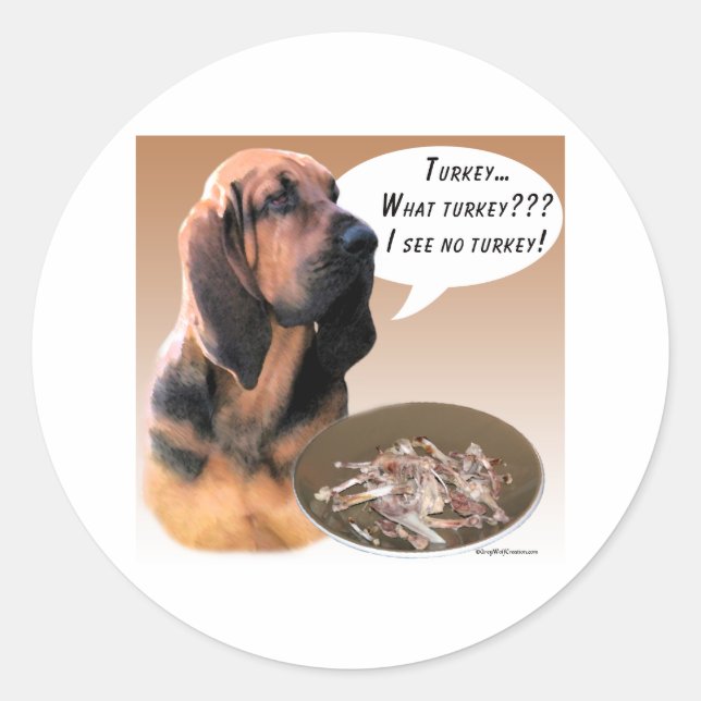 Rond Bloodhound Turkey - Sticker (Devant)