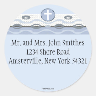 Rond Blue Harmony Religieux Retourner Adresse Sticker