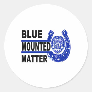 Rond Blue Mounted Live ; Cheval de police ; Sticker