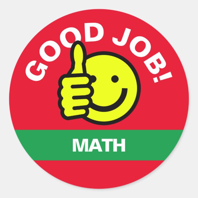 Rond "Bon Travail" Pouce vers le haut Smiley Sticker (Devant)