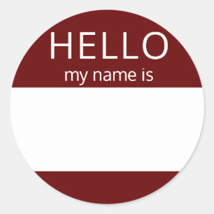 Rond BONJOUR Personnalisé Mon Nom Est Sticker Badge Bl