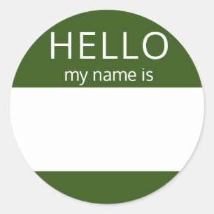 Rond BONJOUR Personnalisé Mon Nom Est Sticker Badge Bl