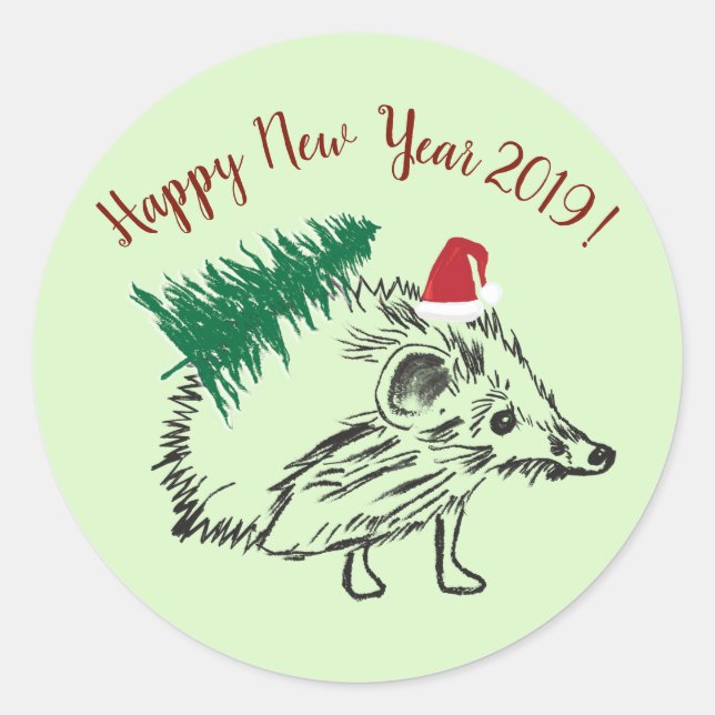 Rond Bonne année 2019 Custom Sticker (Devant)
