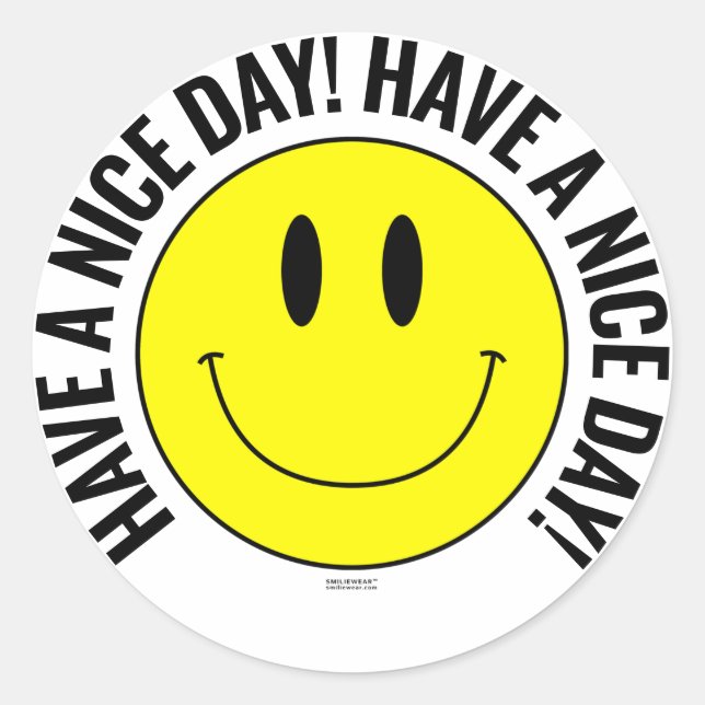 Rond Bonne journée ! Sticker Smilie (Devant)