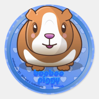 Rond Booboo Piggy Round bleu sticker