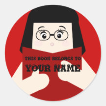 Bookplate Girl 2 Lecture Livre Sticker personnalis