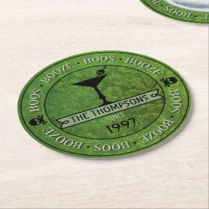 Rond Boos & Booze Halloween Dessous de verre de papier 