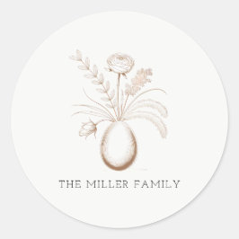 Rond Botanical Easter Personalized Round Sticker