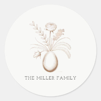 Rond Botanical Easter Personalized Round Sticker