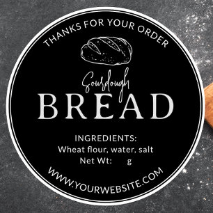 Rond Boulangerie noire Sticker Merci de pain