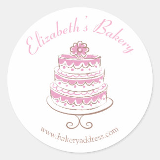 Rond Boulangerie Pink Cake emballage Sticker marketing