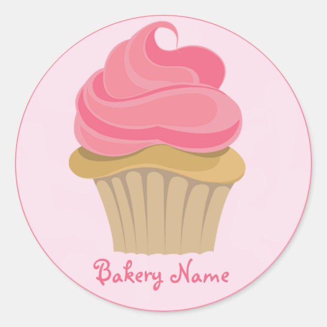 Rond Boulangerie Sticker Cupcake (Devant)