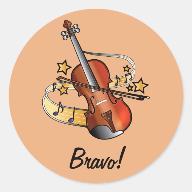 Rond Bravo Sticker pour Garçon Violon étudiant (Devant)