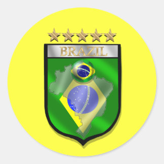 Rond Brésil 5 étoiles badge Football sticker