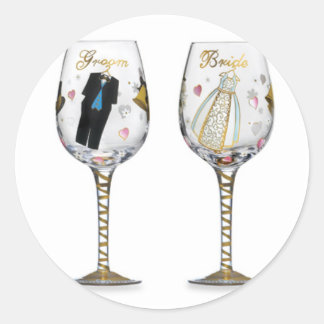 ROND BRIDAL TOASING VERRES STICKER