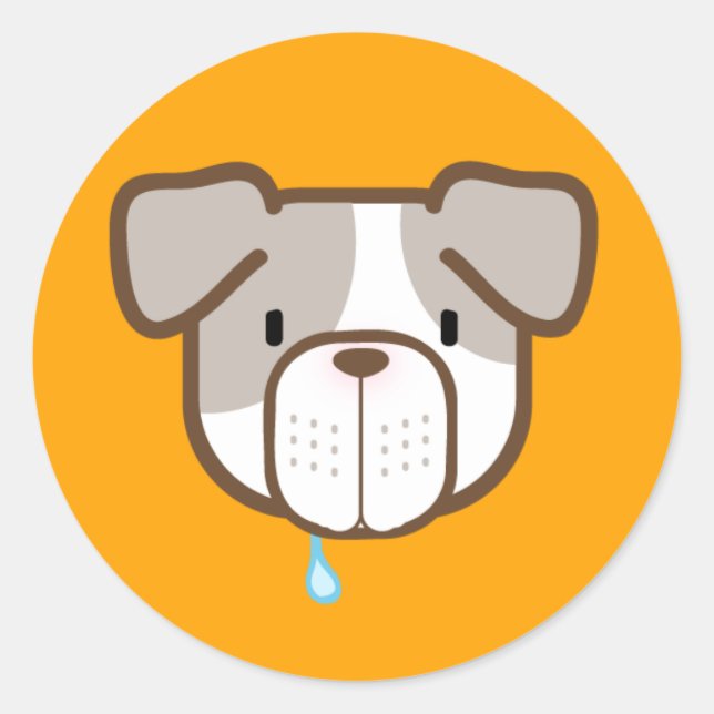 Rond Bright Orange Otisu Pit Bull Sticker (Devant)