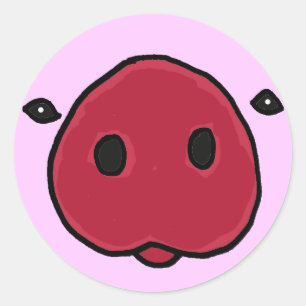 Rond BW - Drôle Sticker pour le museau de porc