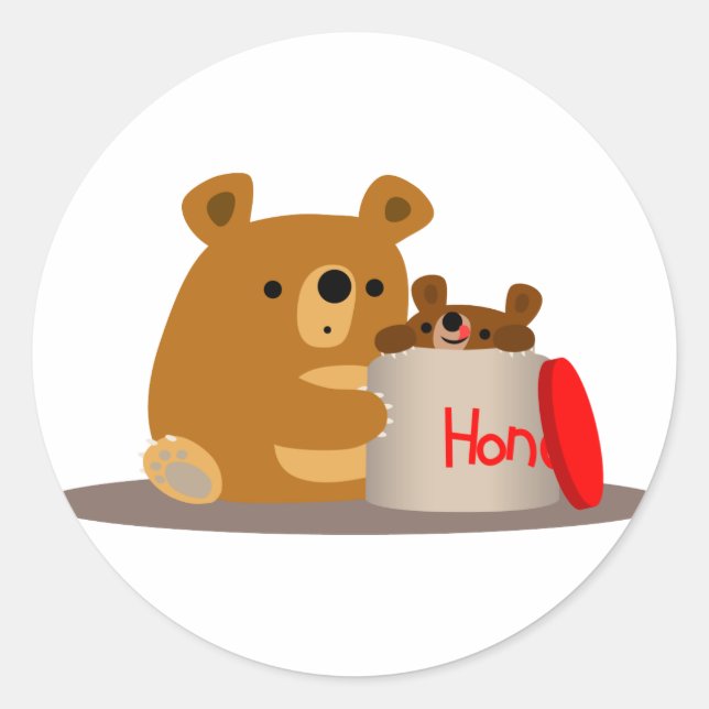 Rond Bye Bye Honey ! Sticker Bears Cartoon Cute (Devant)