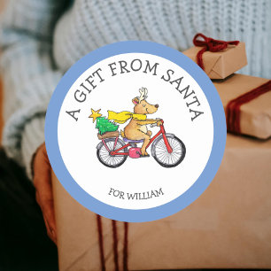 Rond Cadeau personnalisé de Père Noël Sticker pour enfa