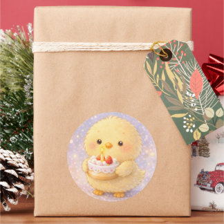 Rond Cake Alma Chick Cute Birthday Sticker