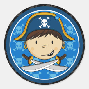 Rond Capitaine Sticker Sheet de pirate