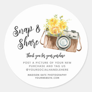 Rond Capture et partage de l'appareil photo Sticker d'a
