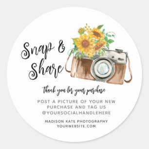 Rond Capture et partage de l'appareil photo Sticker d'a
