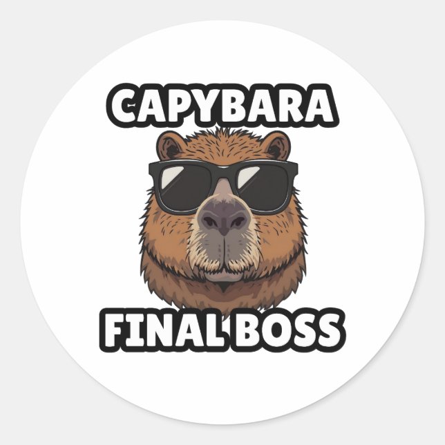 Rond Capybara Final Boss Art Sticker (Devant)