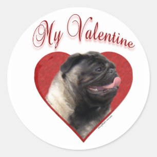 Rond Carlin My Valentine - Sticker