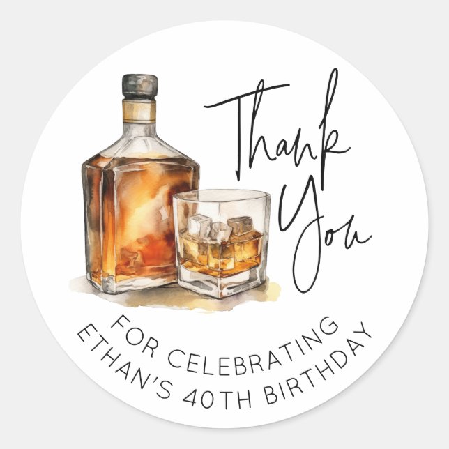 Rond Carte 40e anniversaire Whiskey / Sticker Bourbon F (Devant)