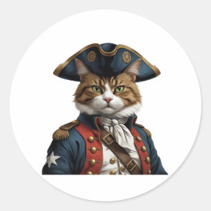 Rond Catitude révolutionnaire - Sticker 4 juillet chat