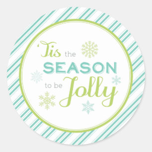 Rond C'Est La Saison D'Être Jolly Sticker De Noël